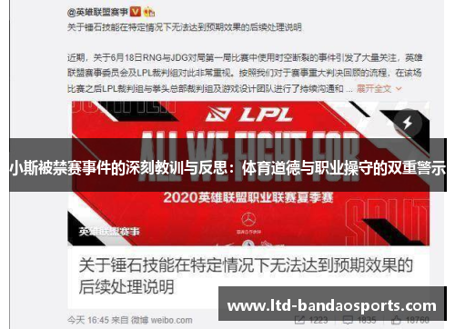 小斯被禁赛事件的深刻教训与反思：体育道德与职业操守的双重警示
